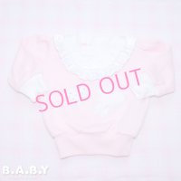 〔60サイズ / 3-6ヶ月〕Pink Frill Heart Sweatshirt
