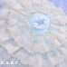 画像2: Ruffle Lace Blue Satin Round Pillow (2)