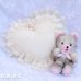 画像1: Ruffle Lace Romantic Heart Pillow (1)