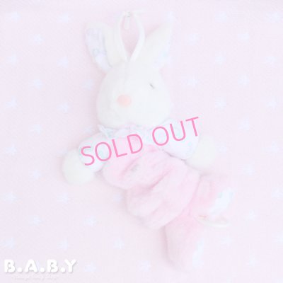 画像1: Rattle Pattern Bunny Musical Pull Plush Toy