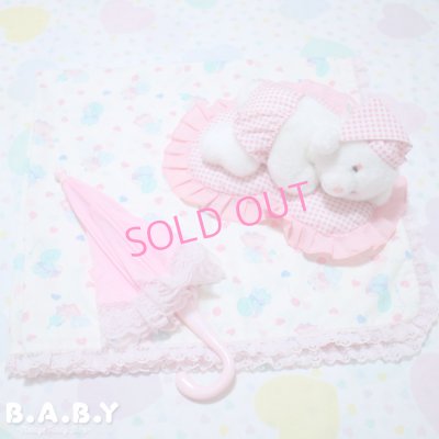 画像5: Sleepy Baby Bear Check Frill Heart Pillow