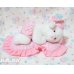 画像1: Sleepy Baby Bear Check Frill Heart Pillow (1)