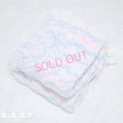 画像5: Pink & Blue Shell Knit Blanket