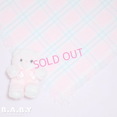 画像1: Pink × Blue Check Baby Blanket
