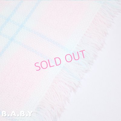 画像2: Pink × Blue Check Baby Blanket