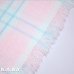 画像2: Pink × Blue Check Baby Blanket (2)