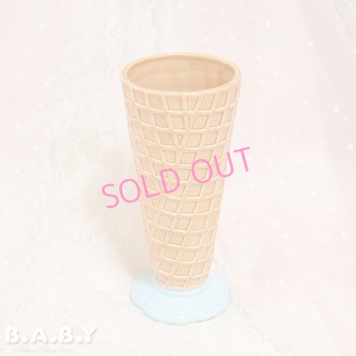 画像1: Icecream Cone Blue Glass