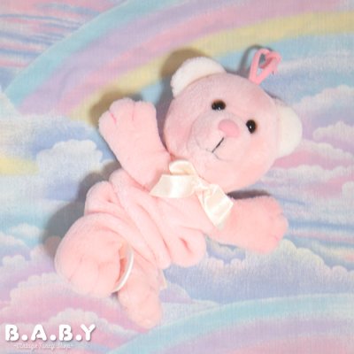 画像1: DAKIN Pink Bear Musical Pull Plush Toy