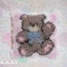 画像1: LatchHooks Bear Pillow / Pink Check Coffee (1)