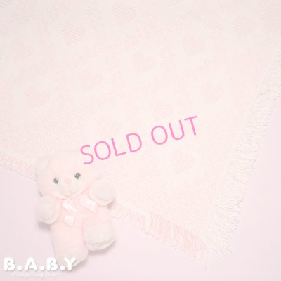 画像1: Heart Knitting Pink Lag Blanket