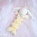 画像1: Animal Bib Yellow Bunny Musical Pull Plush Toy (1)