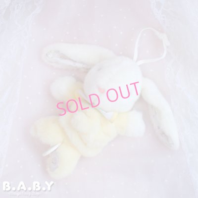 画像2: Animal Bib Yellow Bunny Musical Pull Plush Toy