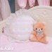 画像1: Pink & White Cotton Lace Ruffle Pillow (1)