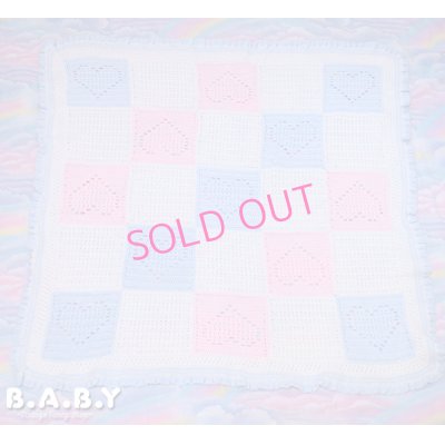 画像2: Pink＆Blue Heart Knit Blanket