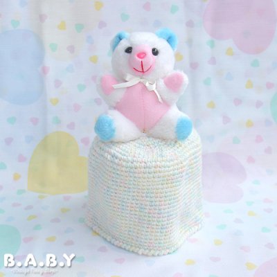 画像1: Party Bear Crochet Toilet Paper Cover