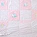 画像1: White & Pink Block Baby Patchwork Blanket (1)