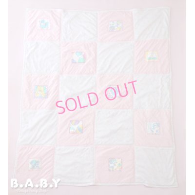 画像2: White & Pink Block Baby Patchwork Blanket