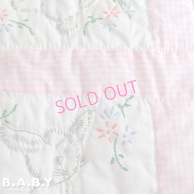 画像2: Gingham Check Animal Quilt Blanket