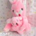 画像2: Hugging Mom & Baby Pink Bunny (2)