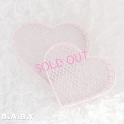 画像1: Pink Metal Heart Tray