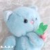 画像2: Felt Flowers Blue Mini Kitty (2)