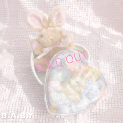 画像1: Easter Bunny & Egg Plastic Heart Box