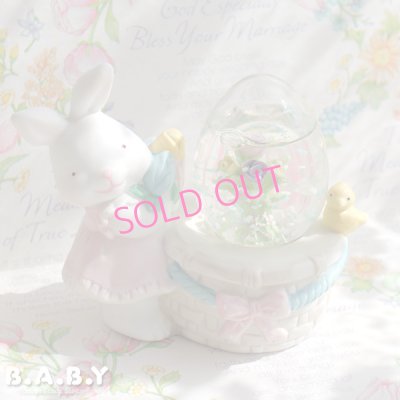 画像1: Pastel Easter Bunny Snow Globe