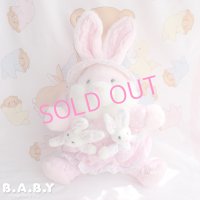 Baby & Mom Pink Dot Pocket Bunny