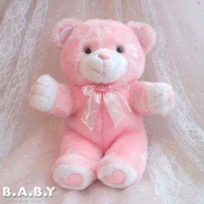 画像1: Satin Heart Pink Bear