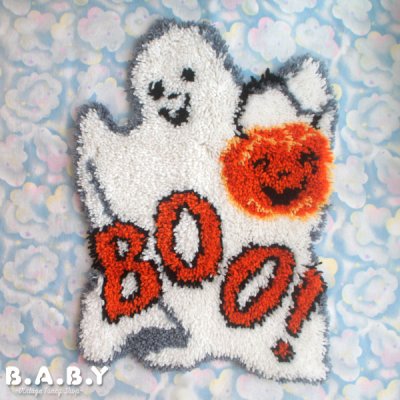 画像1: Halloween Boo! LatchHooks Wall Decoration Rug