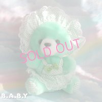 Dot Bonnet & Dress Green Bear