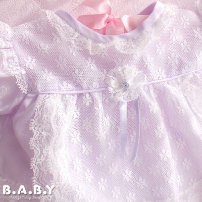 画像2: 〔60サイズ / 0-3ヶ月〕Lavender Lace Dress & Pants