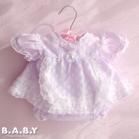 〔60サイズ / 0-3ヶ月〕Lavender Lace Dress & Pants