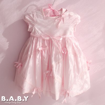 画像1: 〔70サイズ / 0-12ヶ月〕Pink Bow Dress