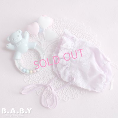 画像1: Newborn Lace Bonnet