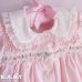 画像2: 〔70サイズ / 6-12ヶ月〕Flower Shirring Pink Dress  (2)