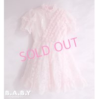〔120サイズ / 7才〕Pink Ruffle Lace Dress