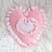 画像3: Pink Heart Ruffle Crochet Pillow 