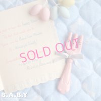 Pink Fork Face Plastic Rattle