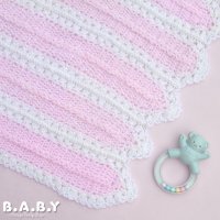 Pink & White Crochet Blanket