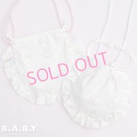 5th Anniversary / フリル付き巾着バッグ（本体Pink・フリルWhite）