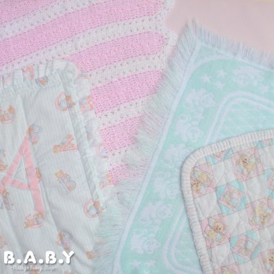 画像5: Pink & White Crochet Blanket