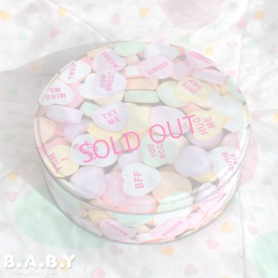 画像1: Candy Heart Round Tin Box