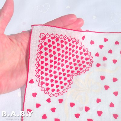 画像4: Valentine Cooton Hanky / Ribbon Heart