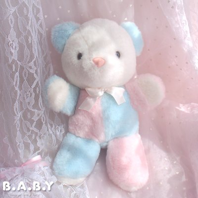 画像1: B.A.B.Y Pink × Blue Melody Bear