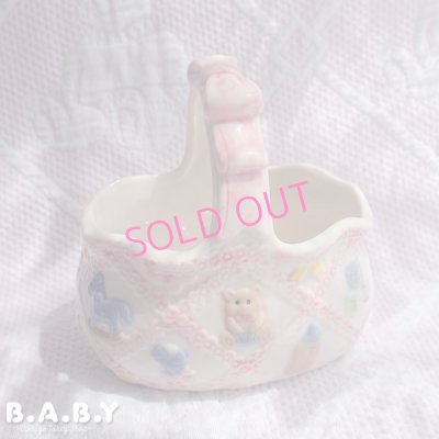 画像1: Baby Parade Pink Ceramic Basket