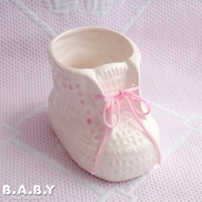 画像1: Frill Pink Baby Bootie Planter