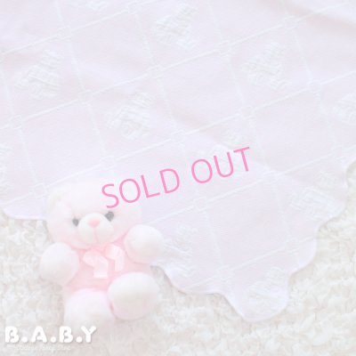 画像1: Pink × White Baby Bear Blanket
