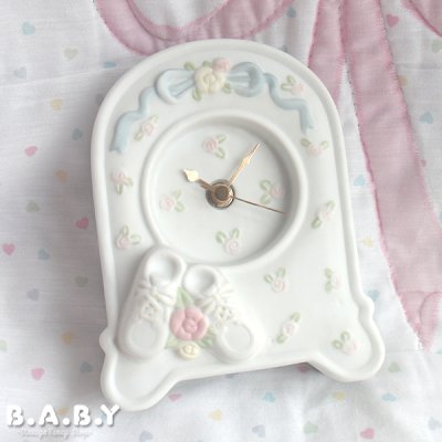 画像2: Rose & Baby Shoes Ceramic Clock