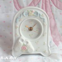 Rose & Baby Shoes Ceramic Clock
